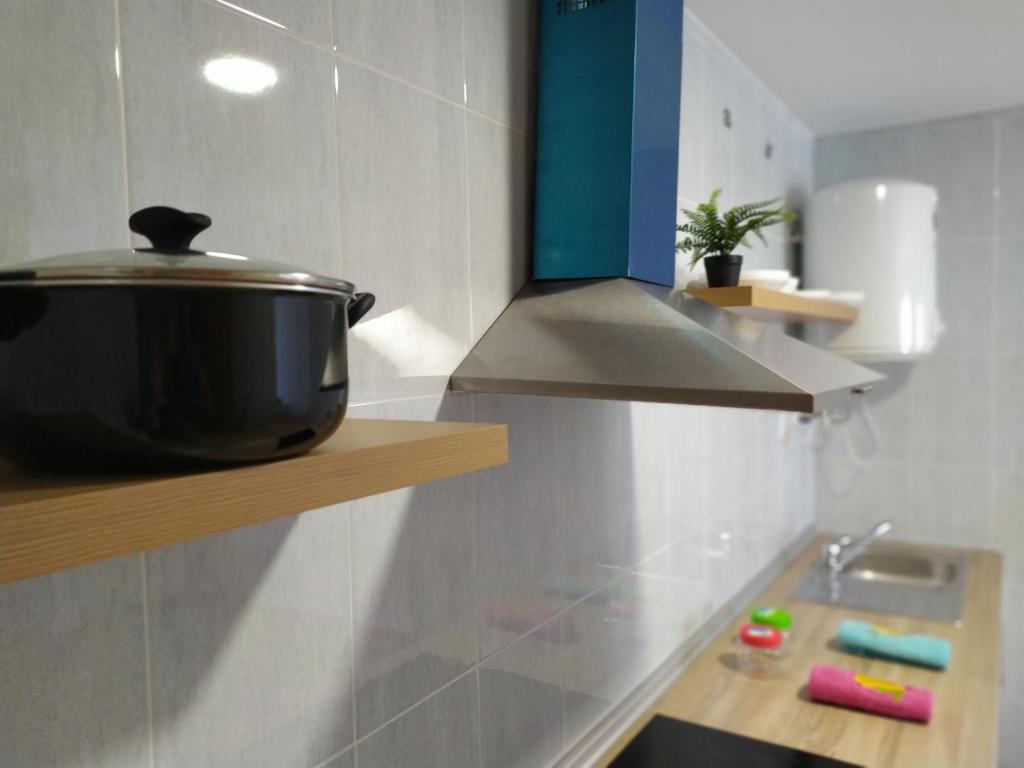 Kuchyň nebo kuchyňský kout v ubytování Apartamentos "EL BARCO"