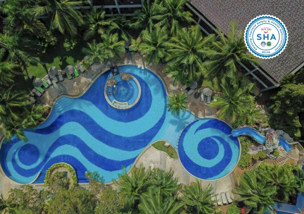 a painting of a wave pool at a theme park at Siam Bayshore Resort Pattaya in Pattaya South