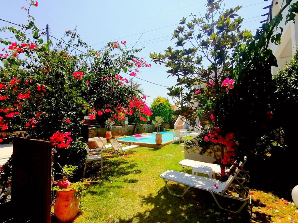 A garden outside Michaella's Maissonete at Rafaella Resort