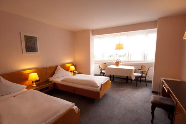 Postel nebo postele na pokoji v ubytování Hotel Goldinger