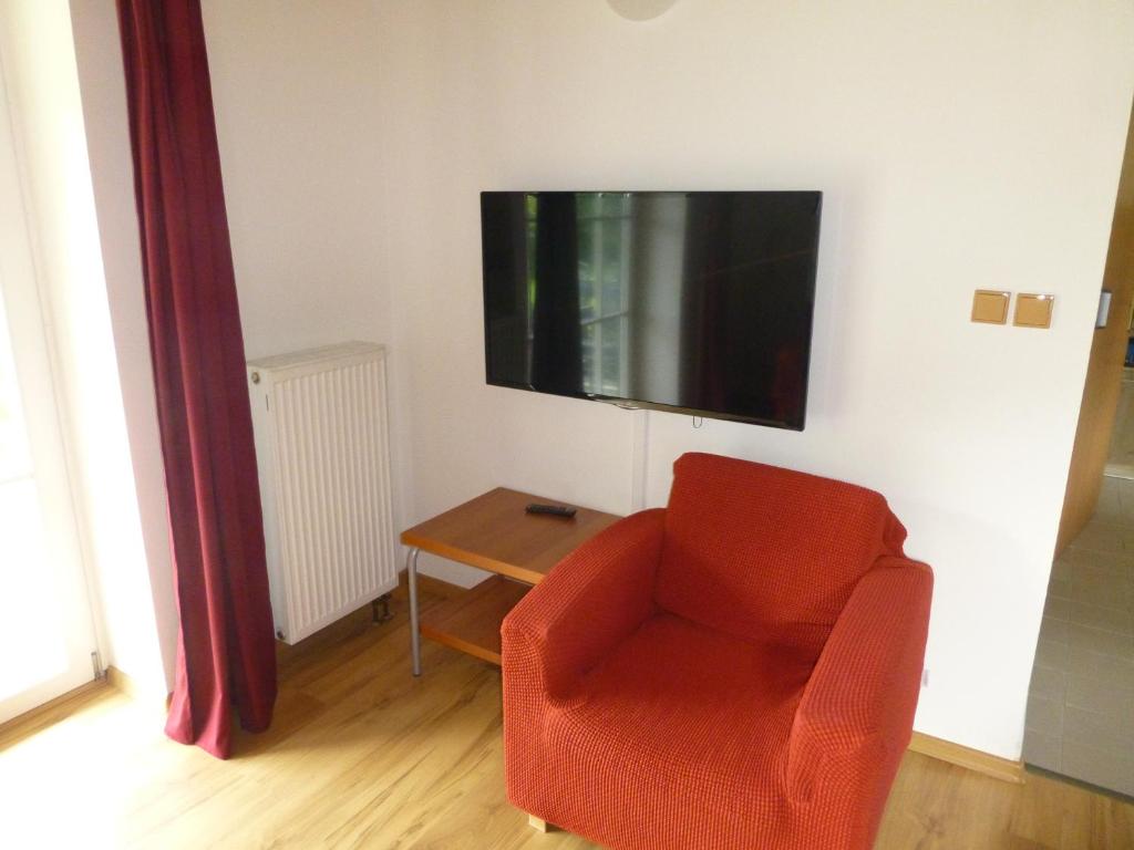 TV a/nebo společenská místnost v ubytování vila krkonoše