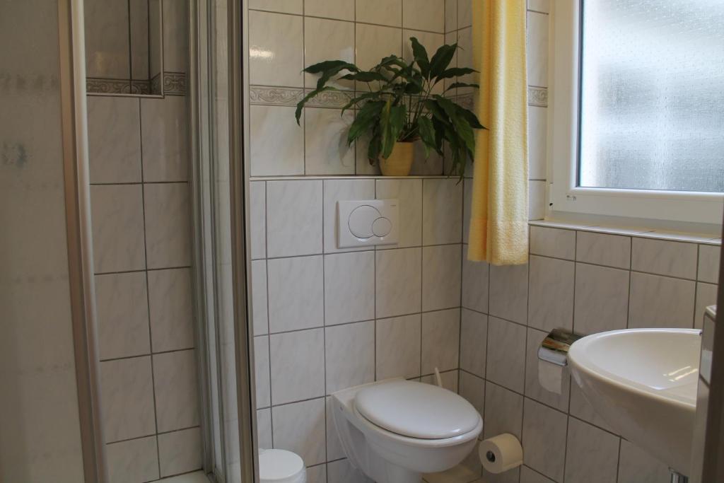 Koupelna v ubytování Hotel Brigitte