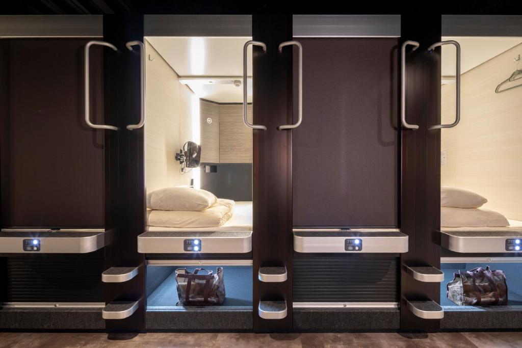 Koupelna v ubytování Capsule Hotel Cube Hiroshima