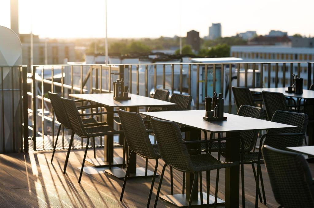 Balkón nebo terasa v ubytování Qube Hotel Bahnstadt