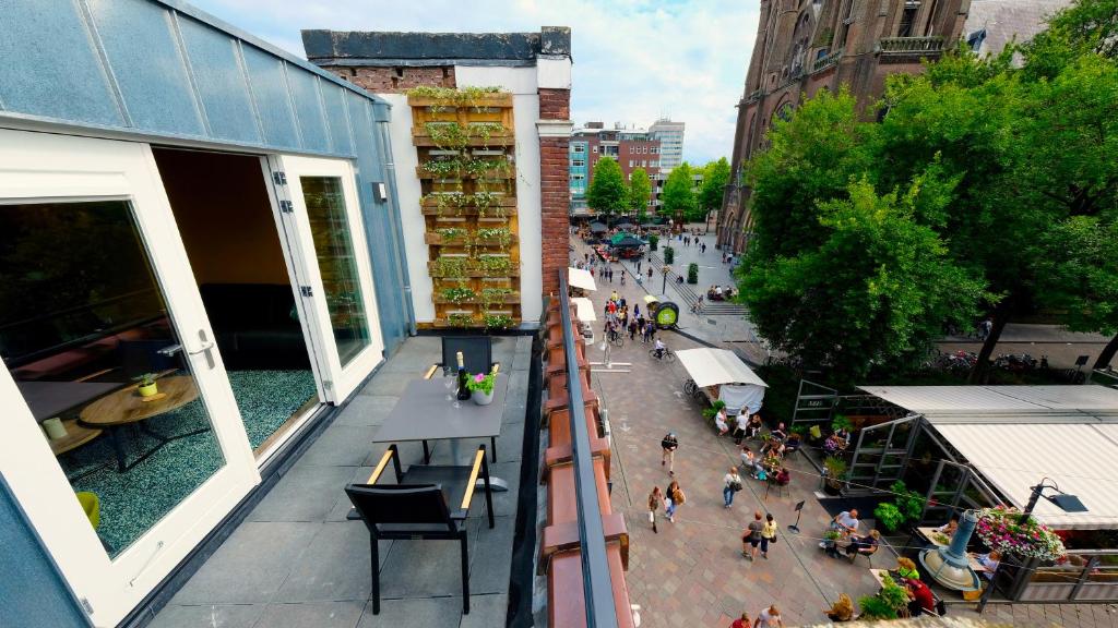 an overhead view of a street in a city at Sunny 45m2 Penthouse with Balcony and Terrace in Eindhoven