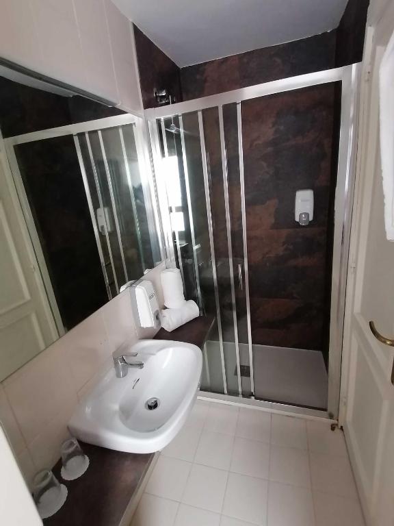 Koupelna v ubytování Hotel Miño