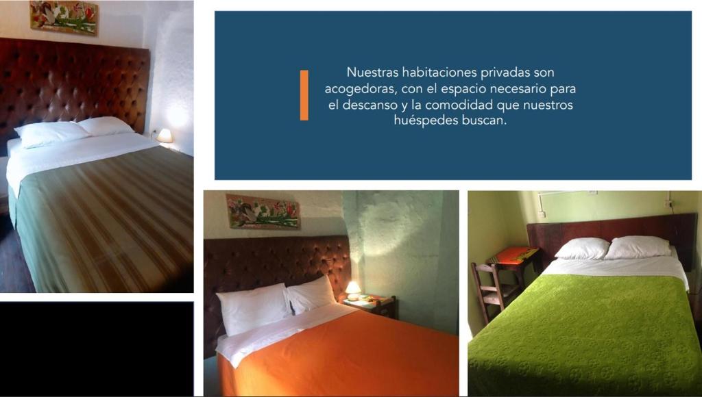 Postel nebo postele na pokoji v ubytování Hostal Gastro Bar Casa Colibrí