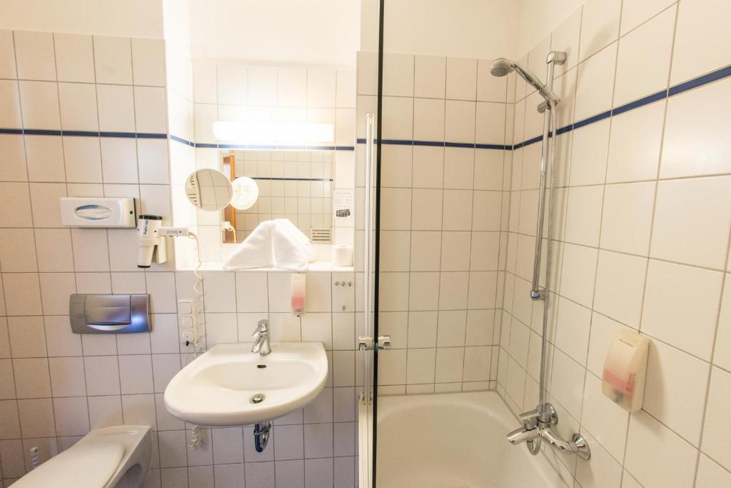 Koupelna v ubytování Glockenhof