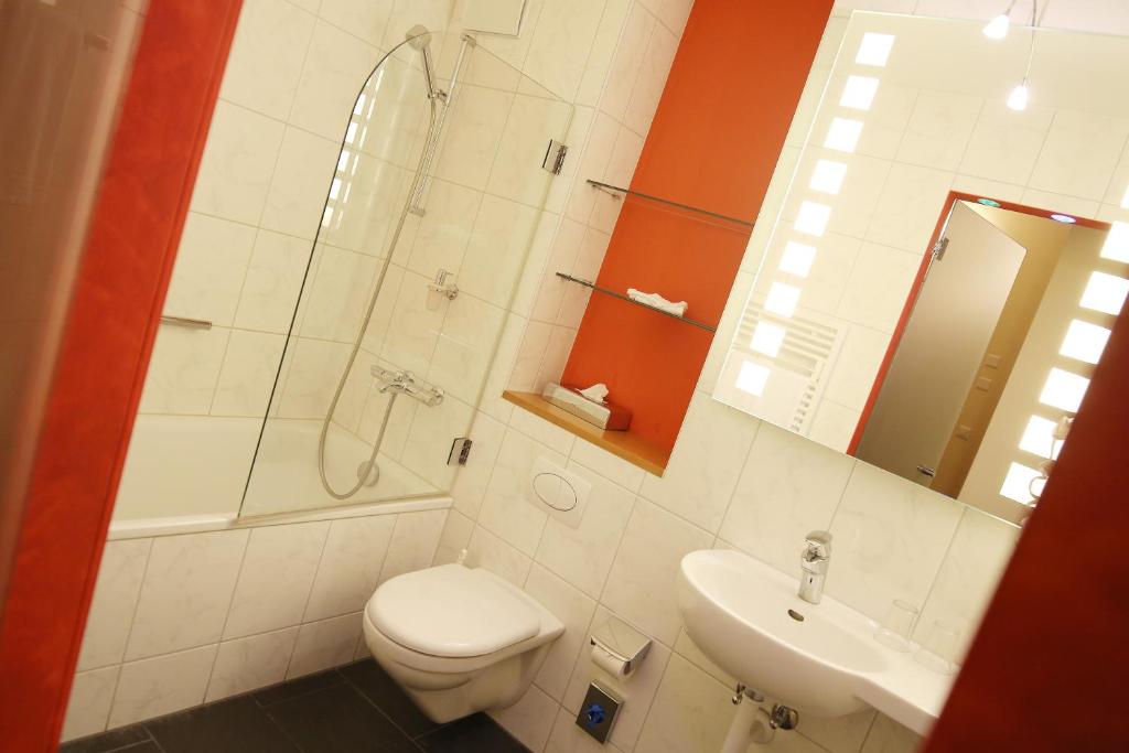 Koupelna v ubytování Ambiente Hotel Freieck