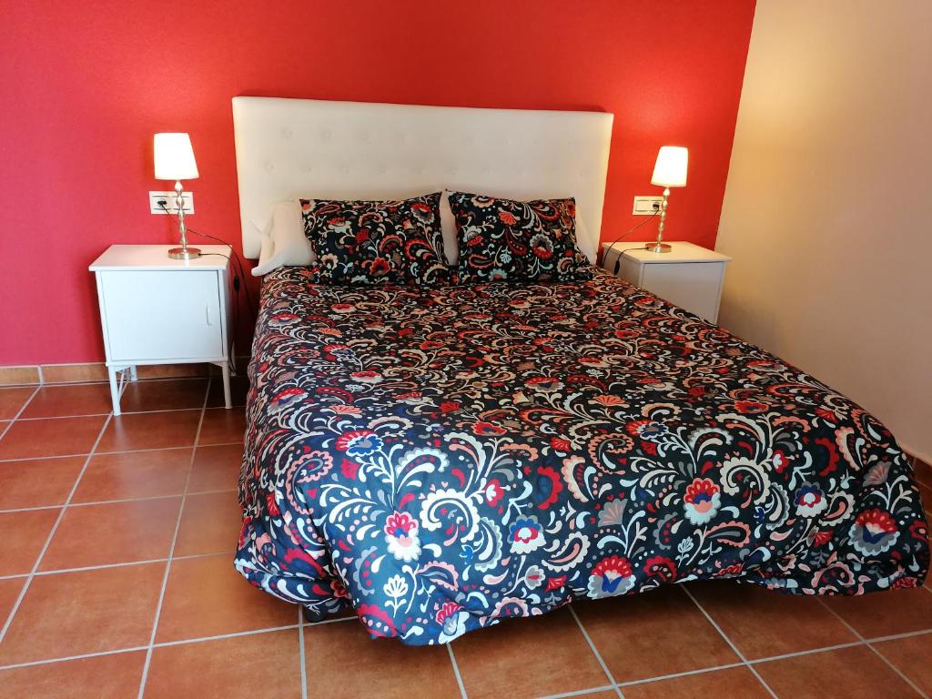 Cama o camas de una habitación en Alojamiento Rural El Chaparral