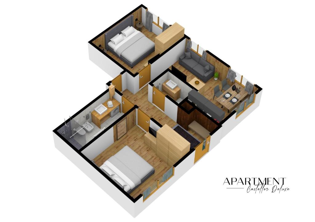 Plán poschodí v ubytovaní Casteller Apartment Deluxe