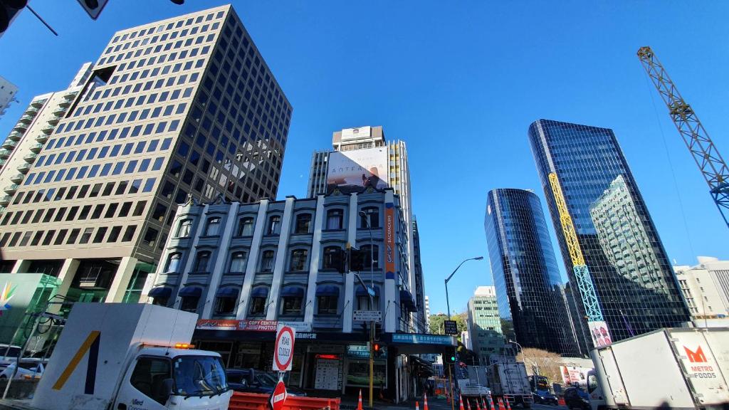 Nespecifikovaný výhled na destinaci Auckland nebo výhled na město při pohledu z hostelu