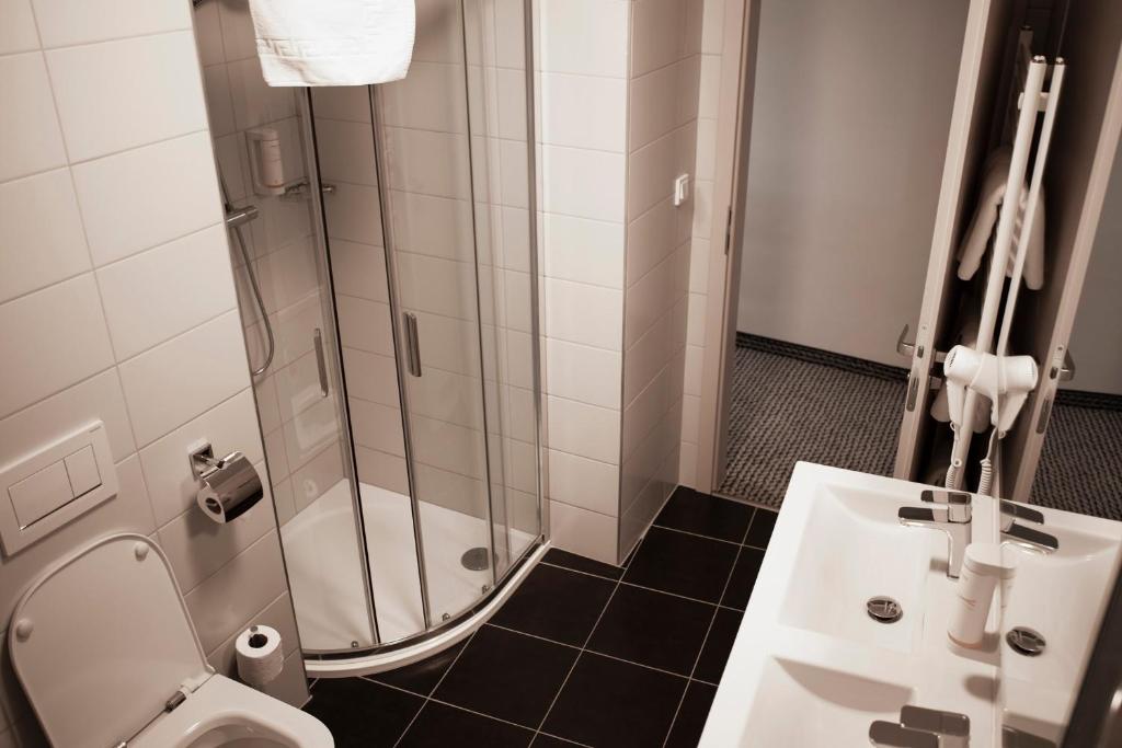 Koupelna v ubytování Apartmány Koflík