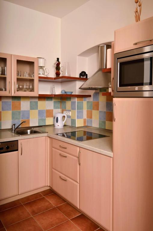 Kuchyň nebo kuchyňský kout v ubytování Apartmány Irisis