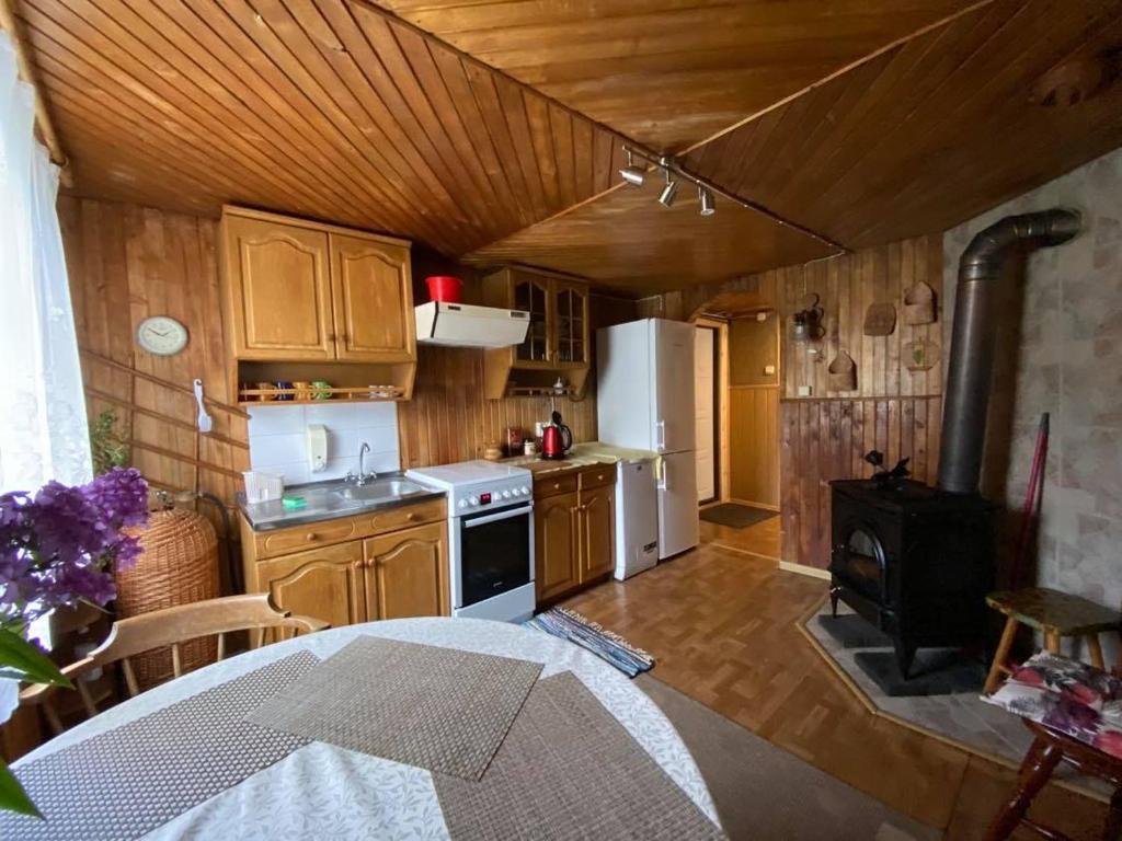 Kuchyň nebo kuchyňský kout v ubytování Butas Prie Marių