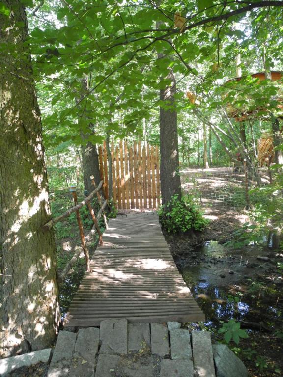 Zahrada ubytování Treehouse v Brdech