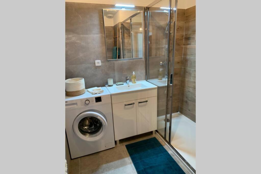 Koupelna v ubytování Appartement neuf sur Plage de Calvi Vue Mer