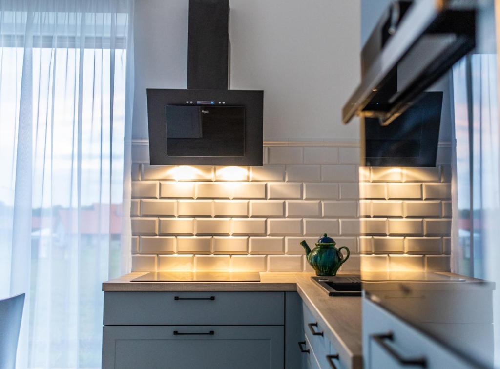 Kuchyň nebo kuchyňský kout v ubytování Vinorell Apartman