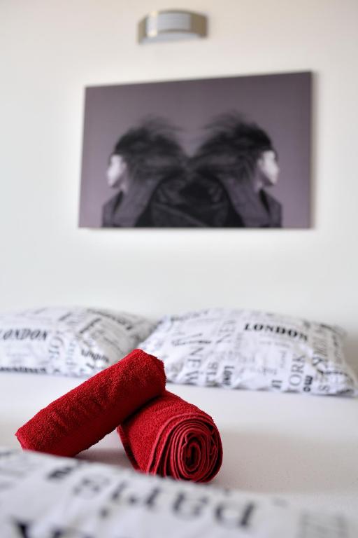 Postel nebo postele na pokoji v ubytování Apartmán Centroom
