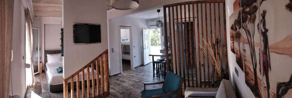 TV a/nebo společenská místnost v ubytování Kartalia apartment
