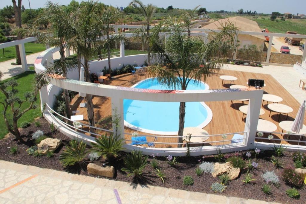 an overhead view of a pool at a resort at Campo Allegro in Santa Ninfa