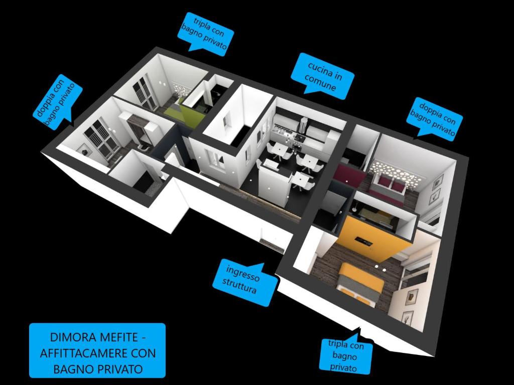 Půdorys ubytování Dimora Mefite-Camere con Bagno Privato e Self check-in