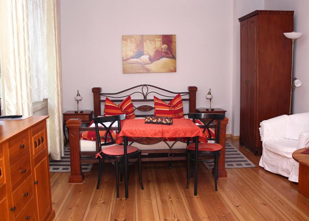 Katil atau katil-katil dalam bilik di Fahrradpension-Joachimsthal