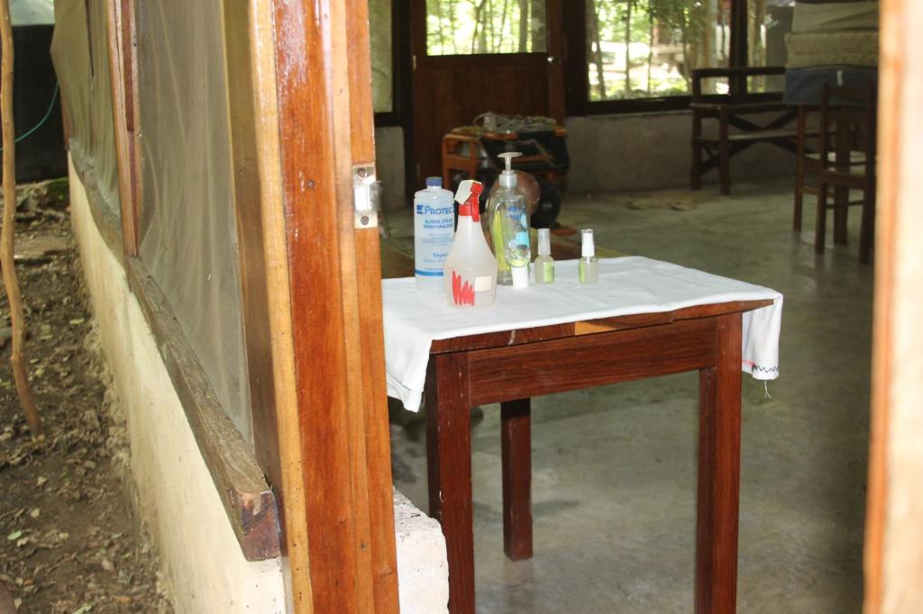 Restaurace v ubytování Campamento Yaax Che en Calakmul