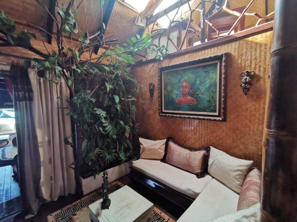 Posezení v ubytování Hôtel Fenua Mata'i'oa