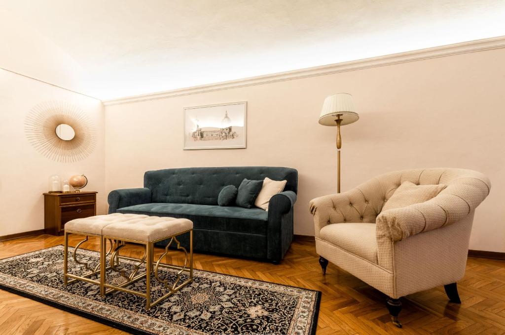 Część wypoczynkowa w obiekcie Historic center! Charming traditional Florentine building - AC,WiFi - By LikeHomeFlorence