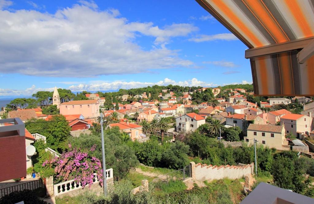 a view of a town from a building at Apartmani Nadalina in Veli Lošinj