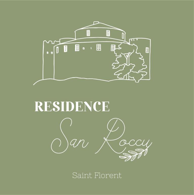 a logo for a restaurant san lorenzo with a building at Hôtel & Résidence San Roccu in Saint-Florent