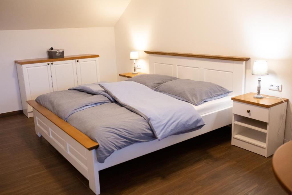 Postel nebo postele na pokoji v ubytování Penzion BLATNICE
