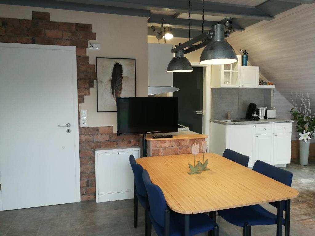 Kuchyň nebo kuchyňský kout v ubytování Apartmenthaus in Walle