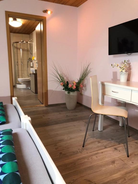 TV a/nebo společenská místnost v ubytování Gästehaus Isler