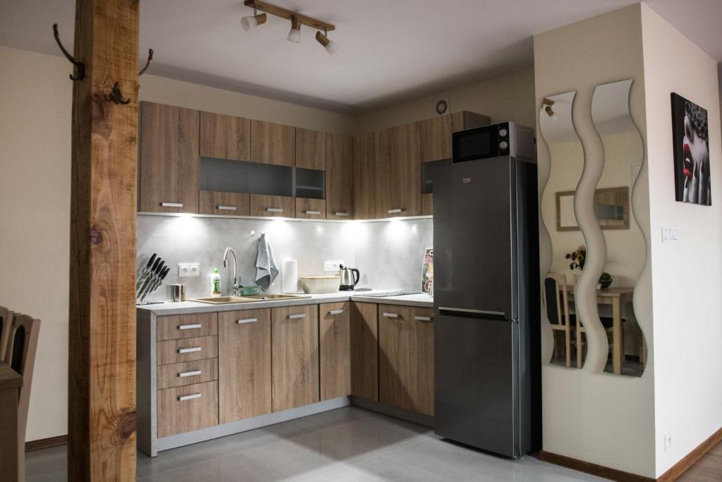 Kuchyňa alebo kuchynka v ubytovaní Apartamenty Królewskie