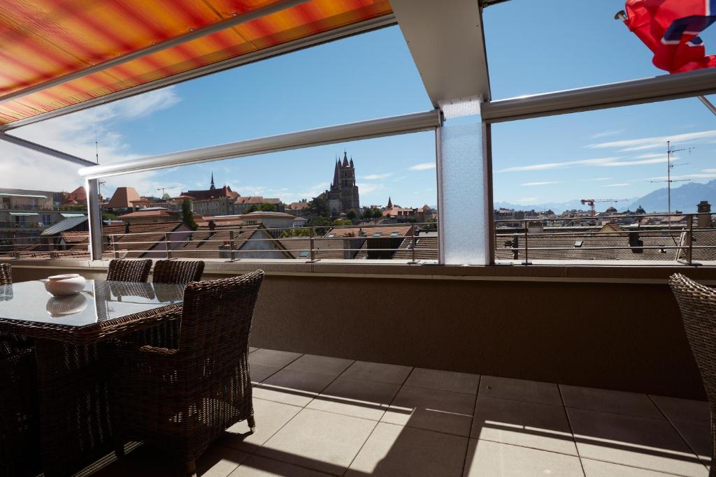 Balkón nebo terasa v ubytování Hôtel Crystal