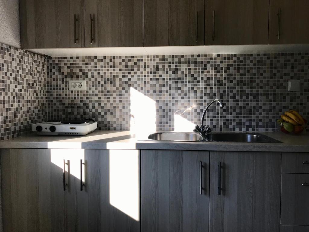 Kuchyň nebo kuchyňský kout v ubytování Lena Apartments