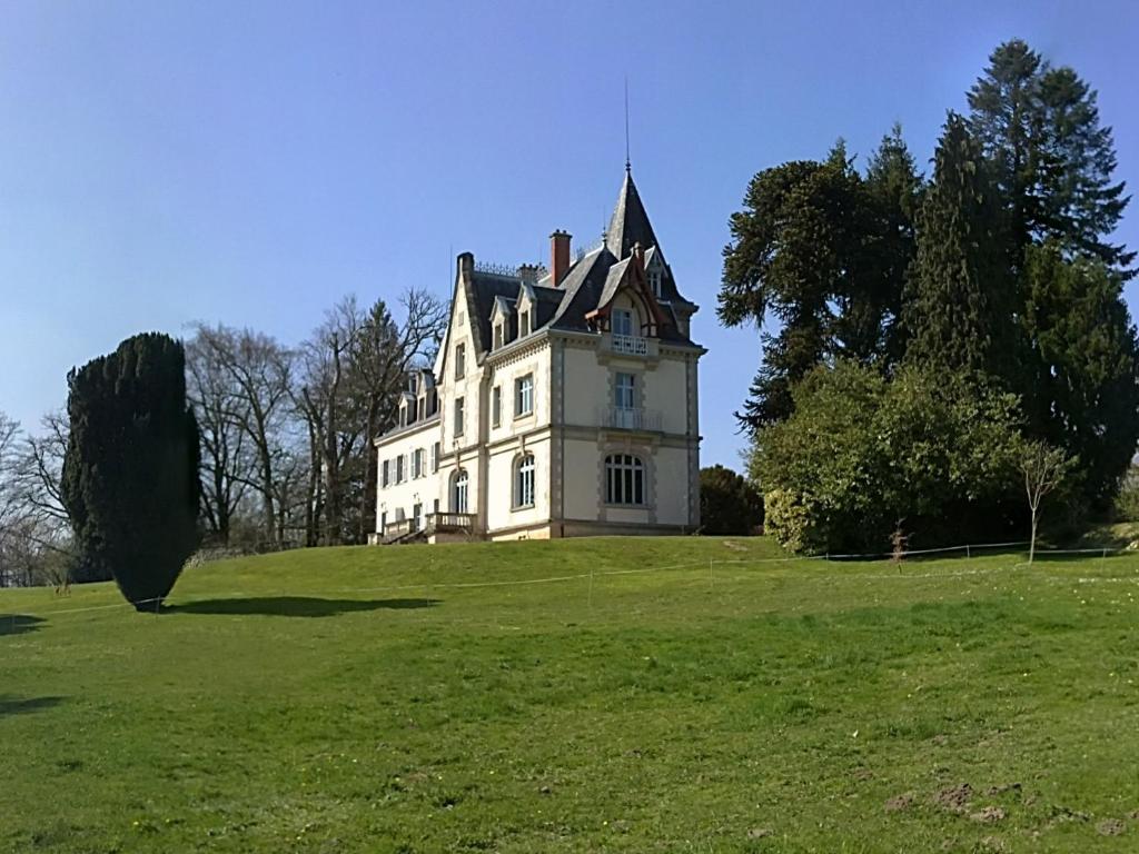 a large white house on top of a green field at Château de Saint-Antoine in Bonnac-la-Côte