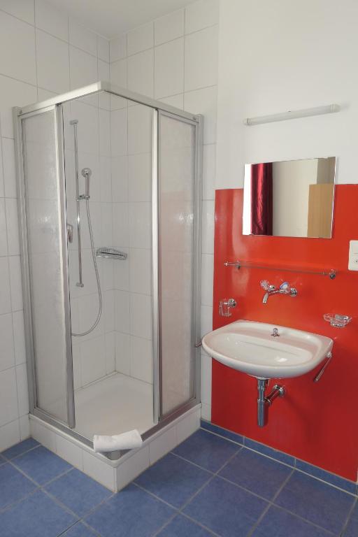 Koupelna v ubytování Hotel Franziskaner