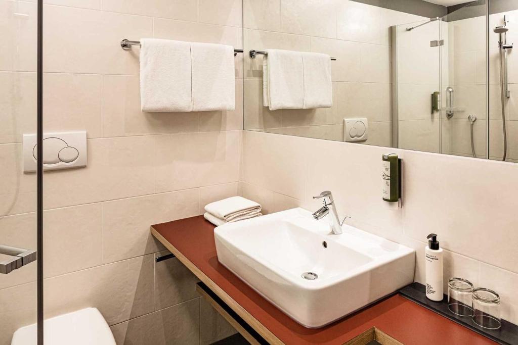 Koupelna v ubytování Hotel Traminerhof