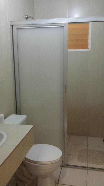 Koupelna v ubytování Hotel Anber
