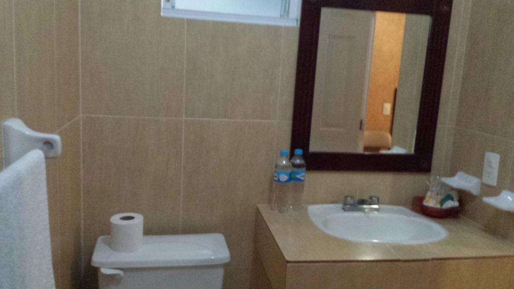 Koupelna v ubytování Hotel Anber