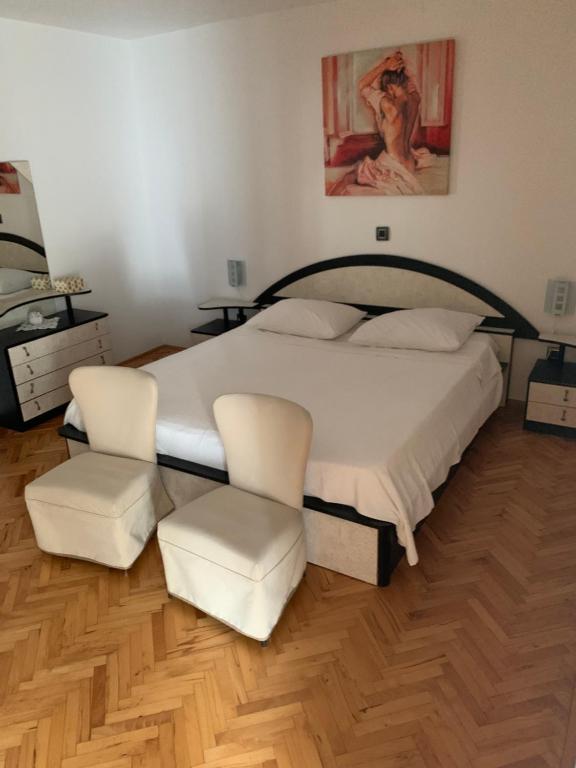 Postel nebo postele na pokoji v ubytování Apartmaji Klabjan - Kaki