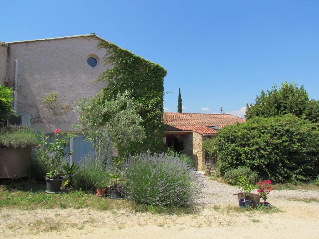 a house with ivy growing on the side of it at chambre d’hôtes des oliviers in La Roque-sur-Cèze