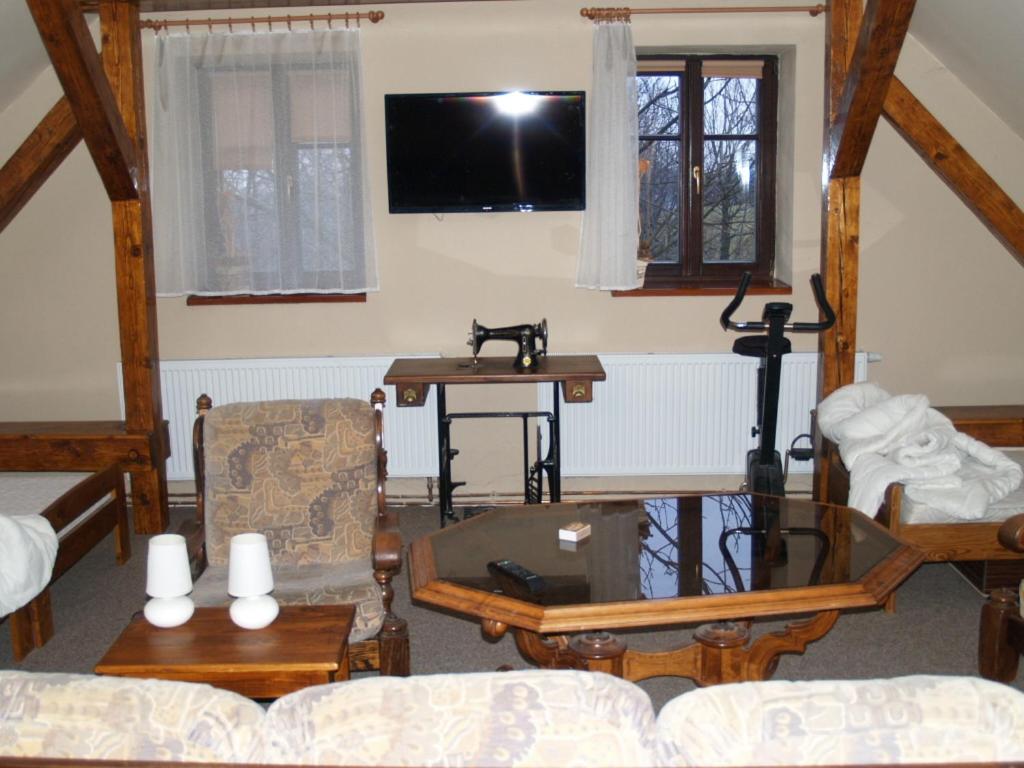 TV a/nebo společenská místnost v ubytování Penzion Gutská krčma