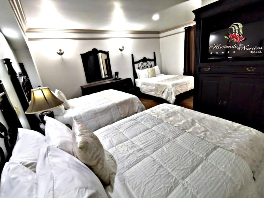 Postel nebo postele na pokoji v ubytování Hotel Hacienda los Narcisos