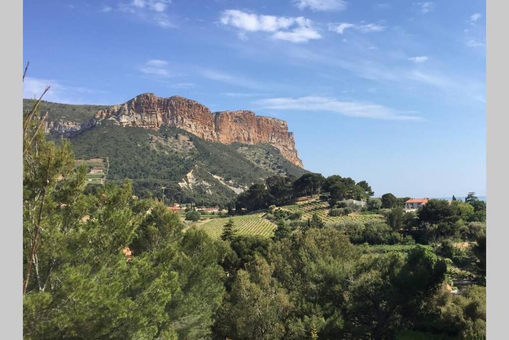 Elle offre une vue sur une montagne avec des arbres et des montagnes. dans l'établissement vue cap canaille et proche centre, à Cassis