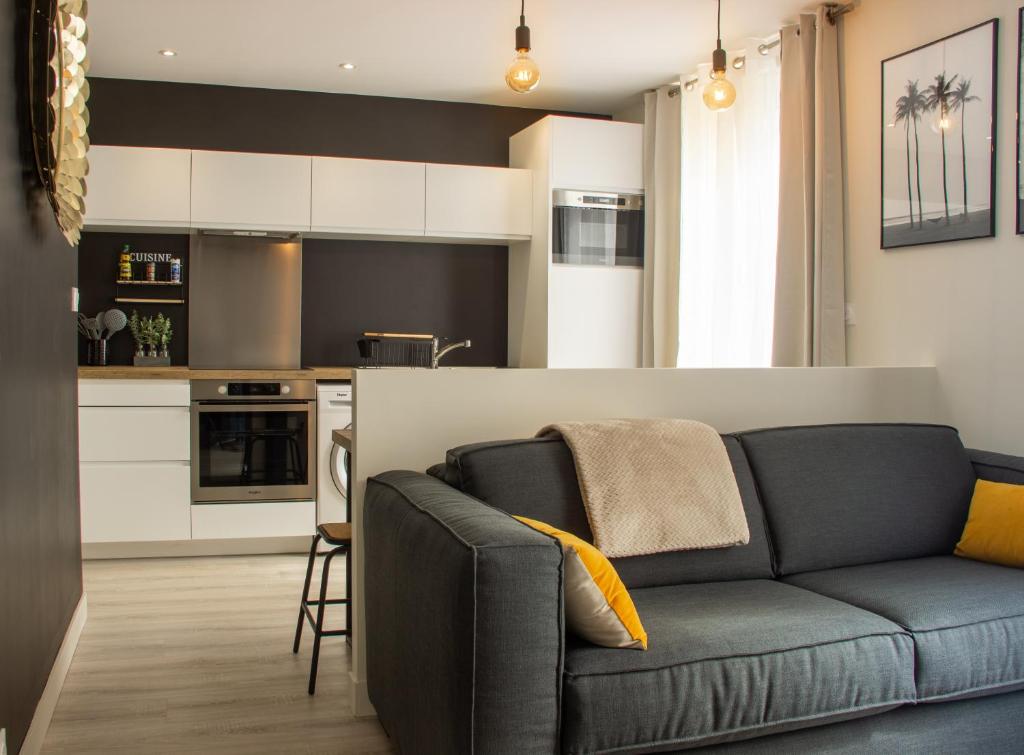 Kuchyň nebo kuchyňský kout v ubytování Appartement La Madeleine