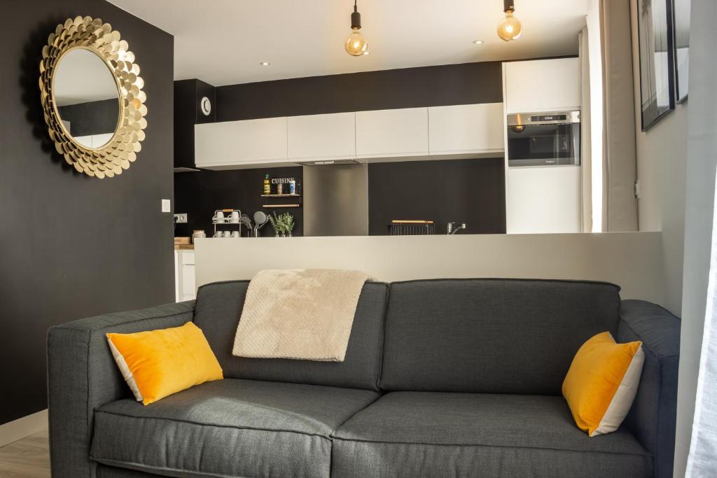 Kuchyň nebo kuchyňský kout v ubytování Appartement La Madeleine